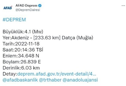 Muğla Datça'da korkutan deprem!